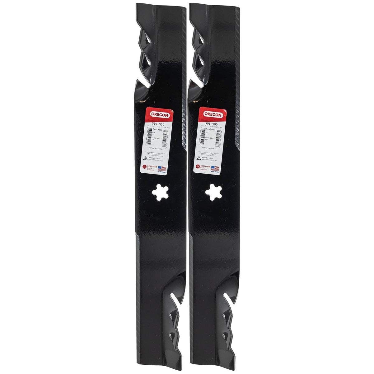 Oregon Longer Life 596-900 Gator Fusion G5 blade edge closeup highlighting tungsten fusion