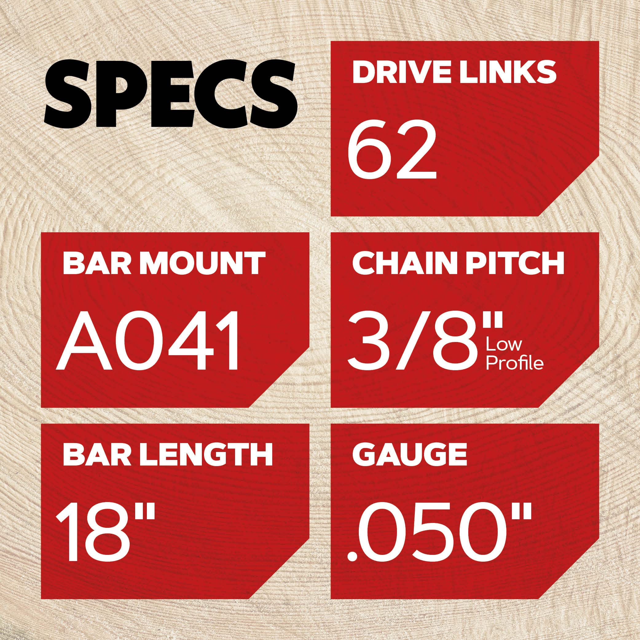 Oregon LubriTec oiling system reduces friction and extends life.