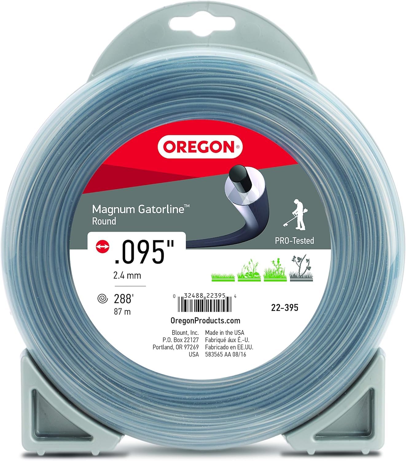Oregon Magnum Gatorline 0.095-inch donut pack ready for heavy-duty trimming