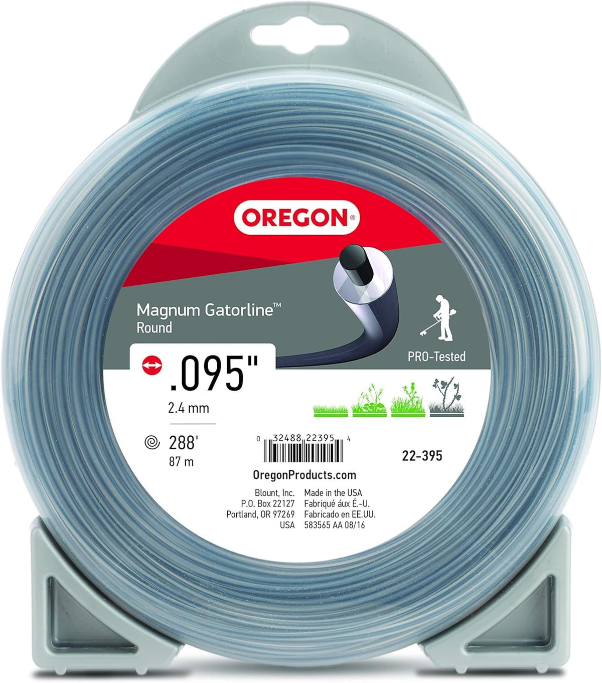 Oregon Magnum Gatorline 0.095-inch donut pack ready for heavy-duty trimming