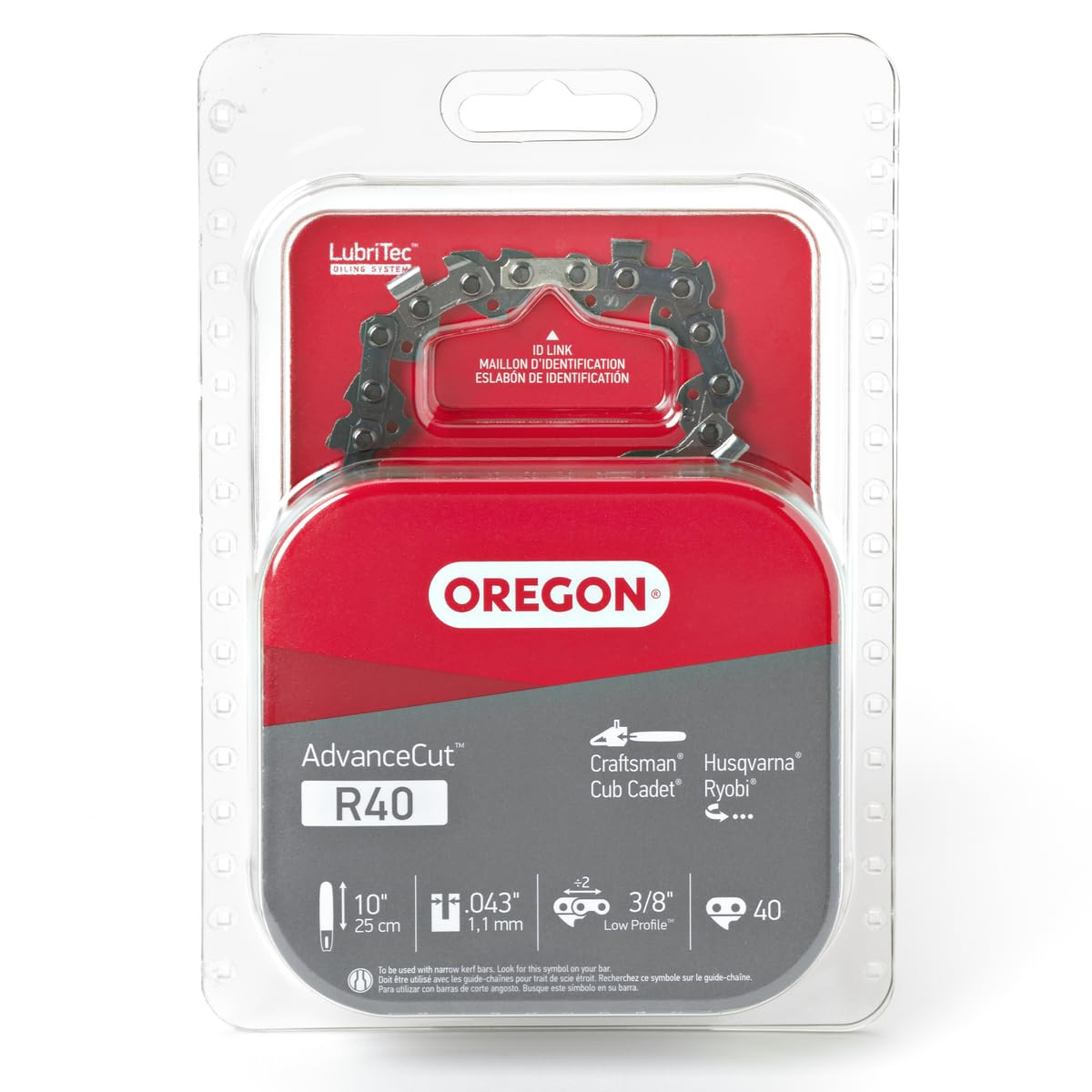 Oregon R40 10in bar with 40-drive links for smooth replacement cuts