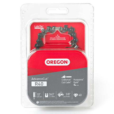 Oregon R40 10in bar with 40-drive links for smooth replacement cuts
