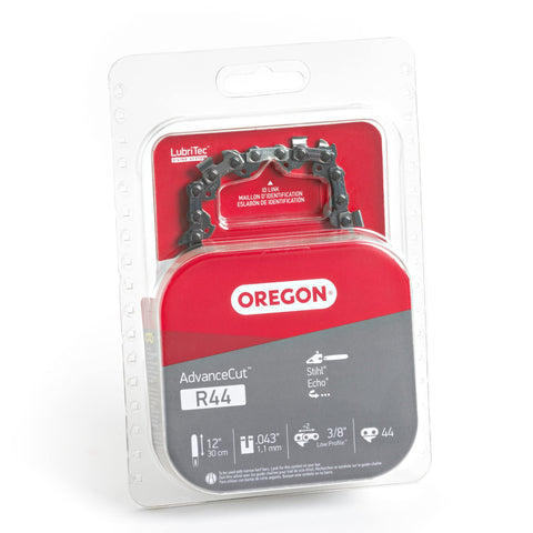 Low kickback design of Oregon R44 improves safety during pruning
