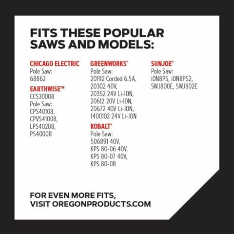 Oregon S33 compatibility with brands like Greenworks and Sun Joe facilitates easy replacement.
