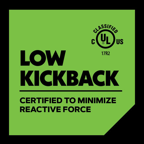 Oregon S62 low-kickback design on packaging and label.