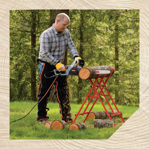 Oregon Steel Log Saw Horse 10.6-inch capacity supports mid-size logs.