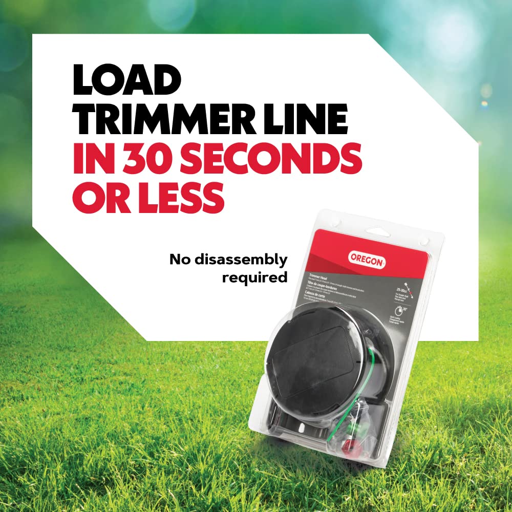 Oregon universal trimmer head with adapters shown for broad compatibility.