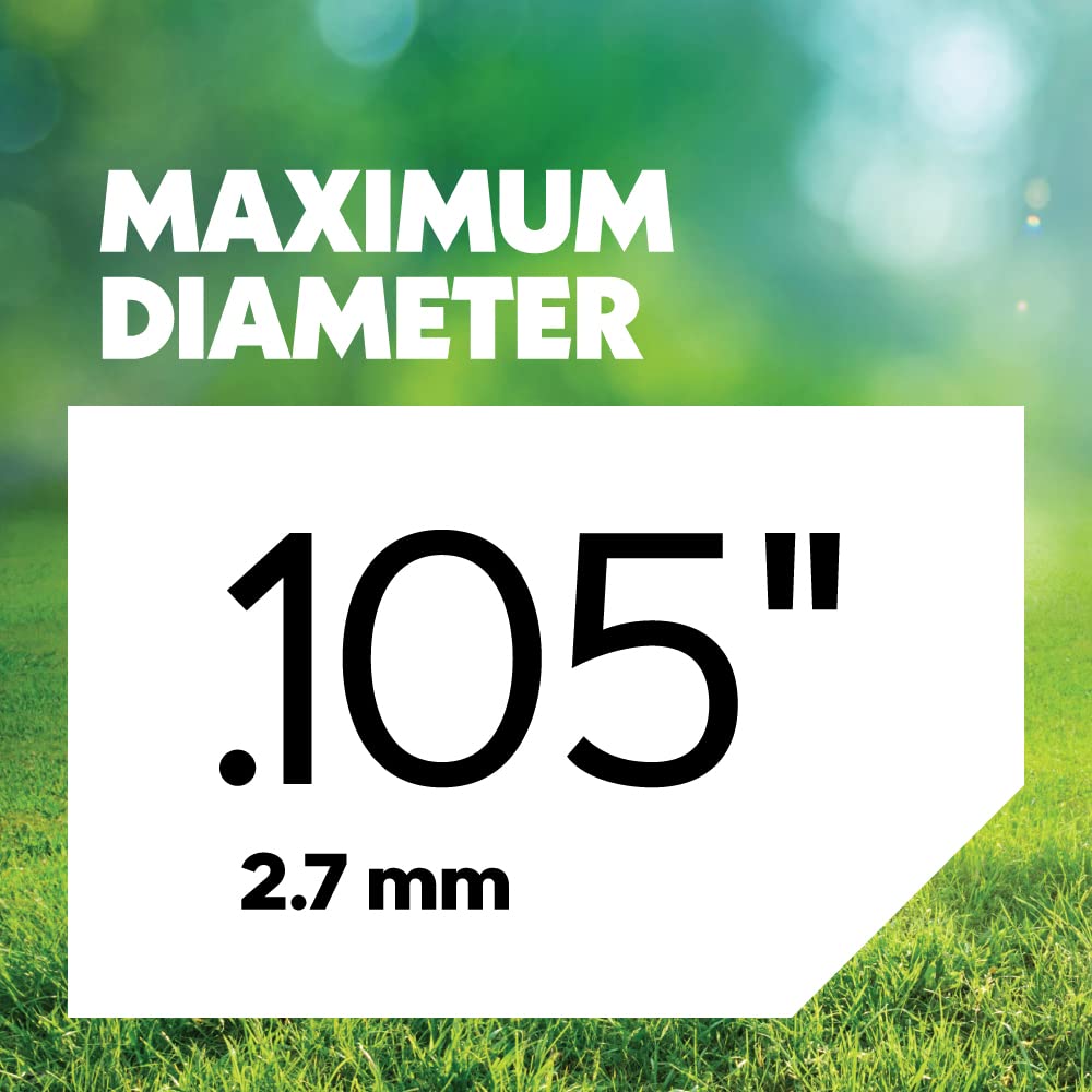 Oregon universal trimmer head mounted on straight-shaft trimmer for easy maintenance.