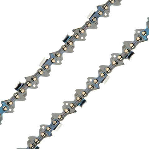 Oregon V68 PowerCut chain with full chisel cutters for fast wood removal.