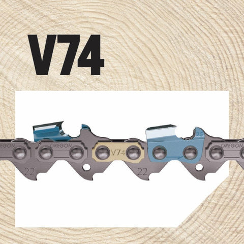 Oregon V74 full chisel design delivers swift accurate cuts