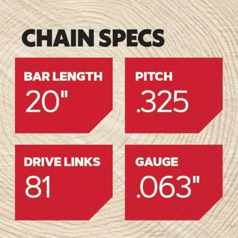 Close-up of 81 drive links on the Oregon PowerCut chain for Stihl compatibility
