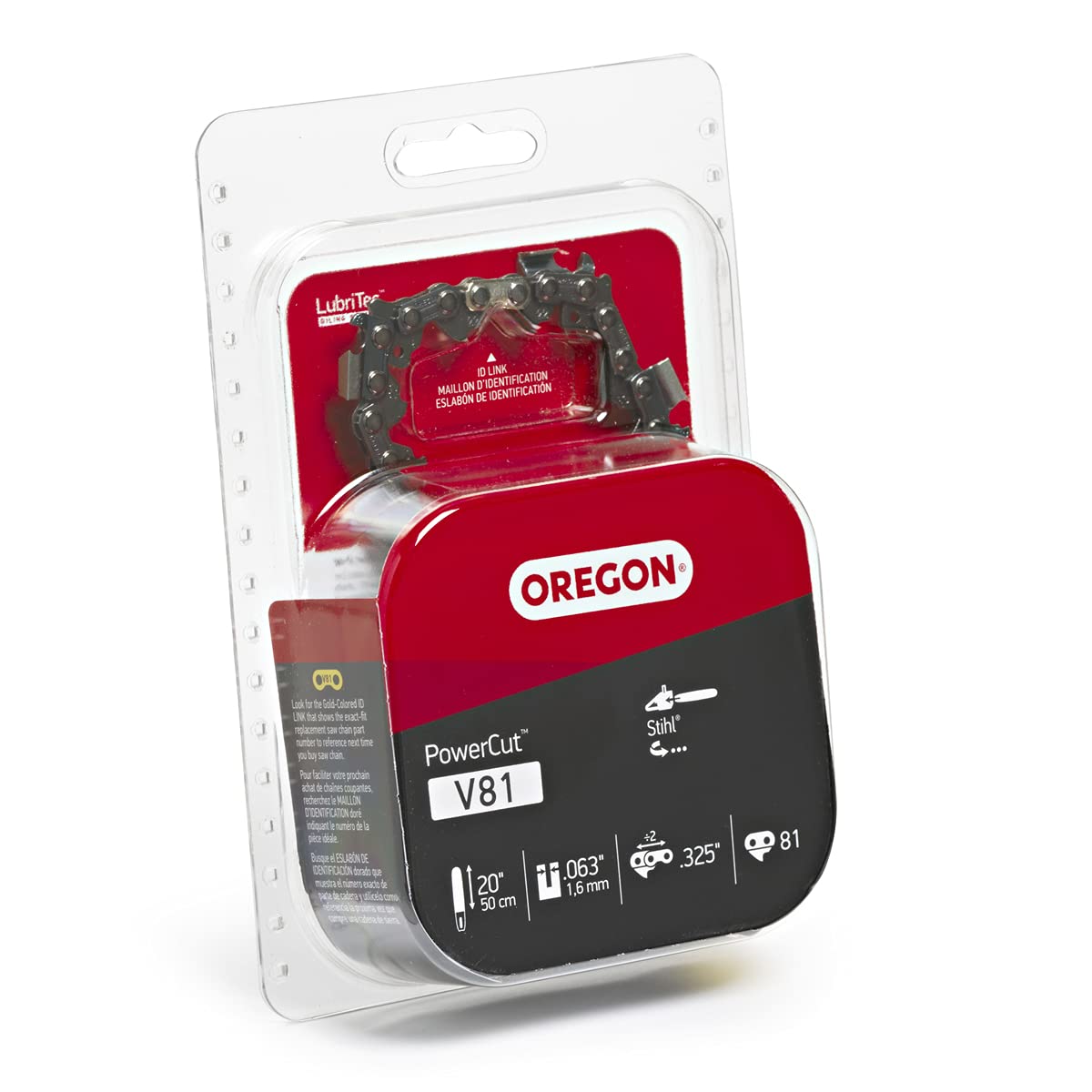 Packaging and labeling for Oregon V81 PowerCut chain