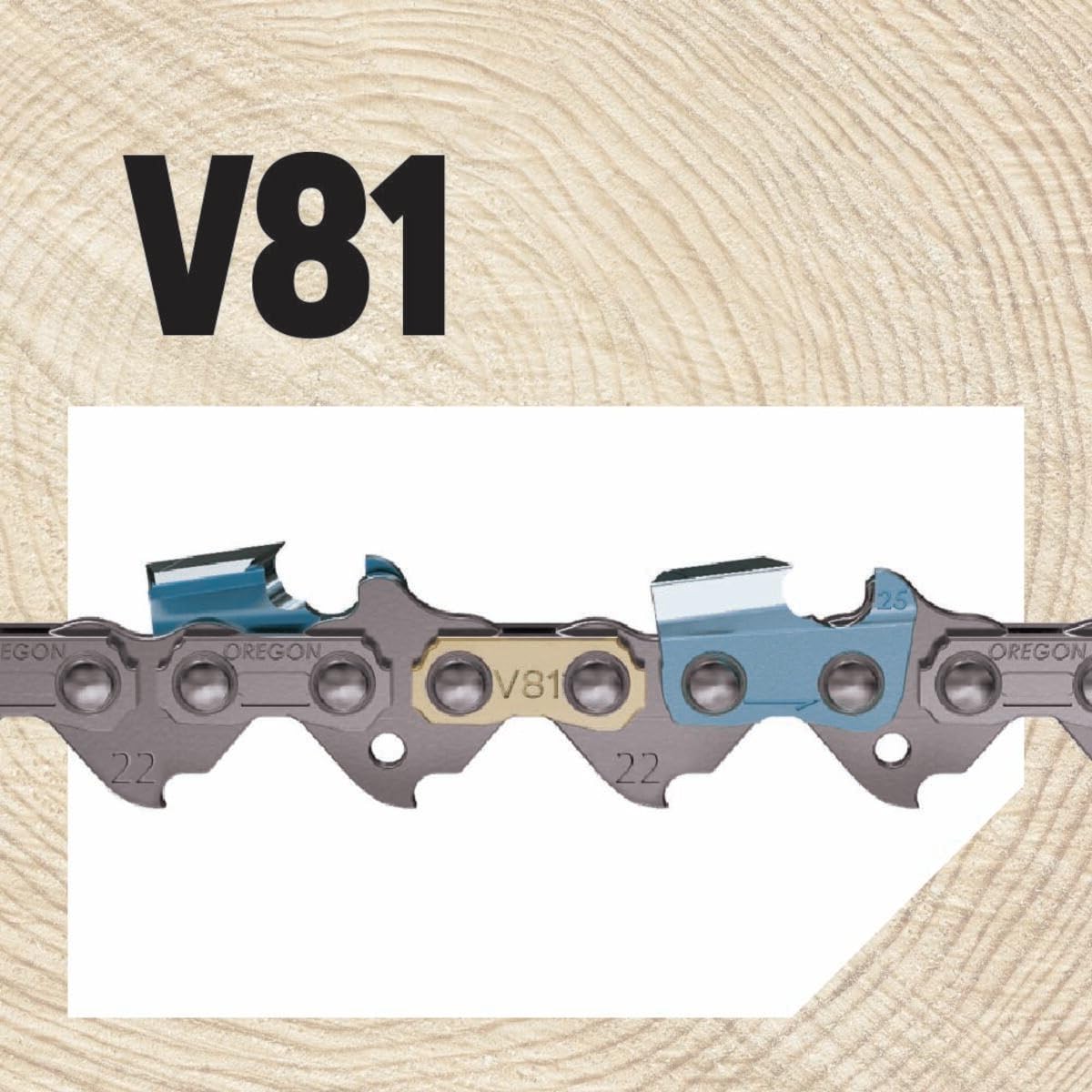 Professional woodcutter using Oregon V81 PowerCut chain on a mid-size saw