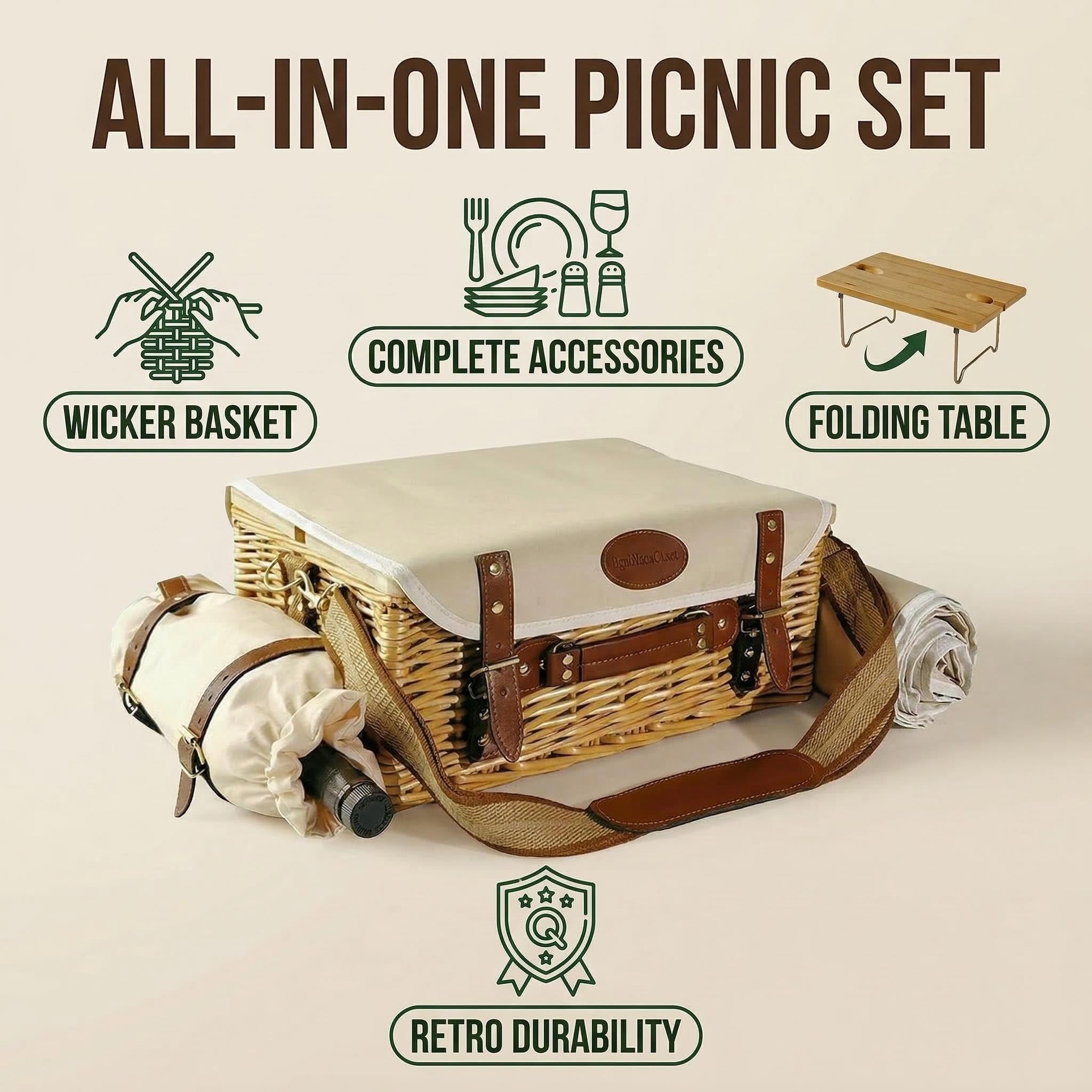 OrgaNatureQueen full tableware set with plates, cups, and cutlery for two.