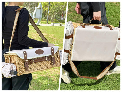 OrgaNatureQueen portable picnic kit ideal for camping and beach trips.
