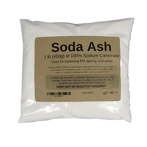 Organic Cotton Plus Soda Ash 1-pound bottle improves dye bonding for fiber dyeing
