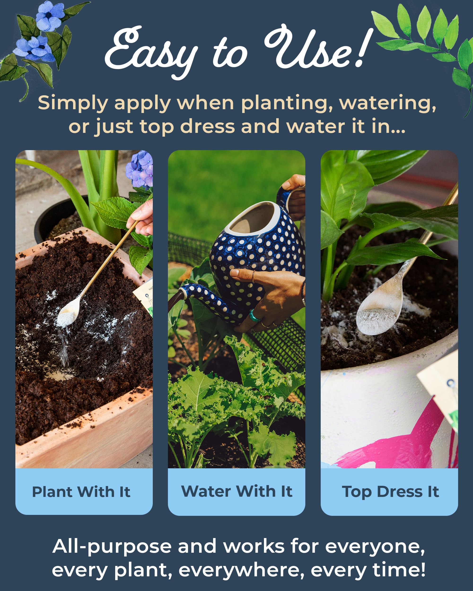 Organic Plant Magic container garden feeding supports small-space vegetables and herbs.