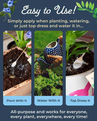 Organic Plant Magic container garden feeding supports small-space vegetables and herbs.