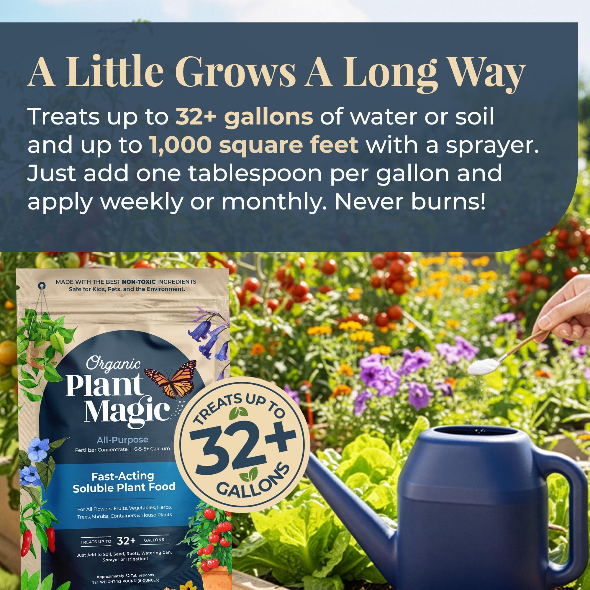 Organic Plant Magic diluted solution used to nourish established plants