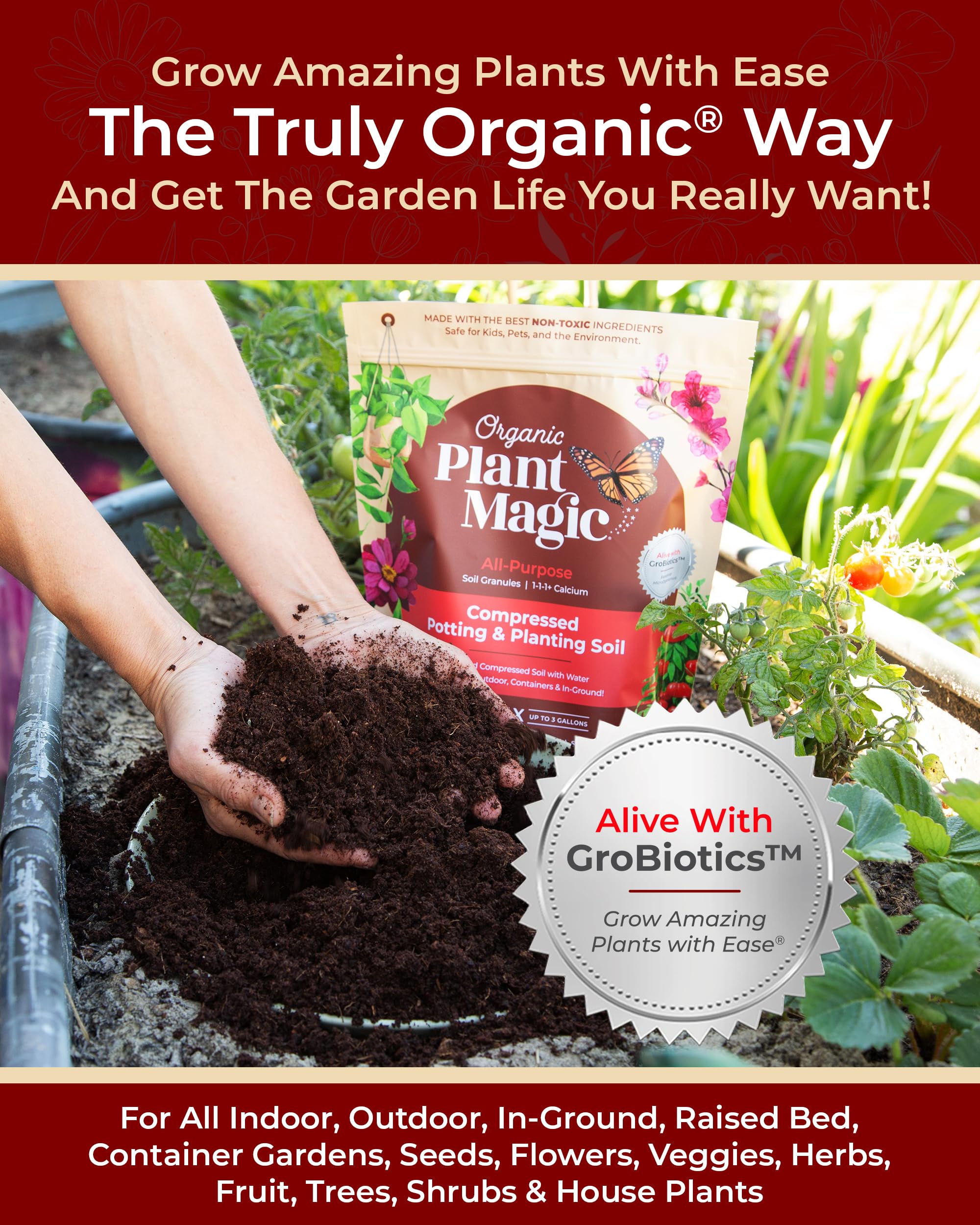 Organic Plant Magic living soil moisture boost demonstrates 3x longer moisture retention for healthier roots