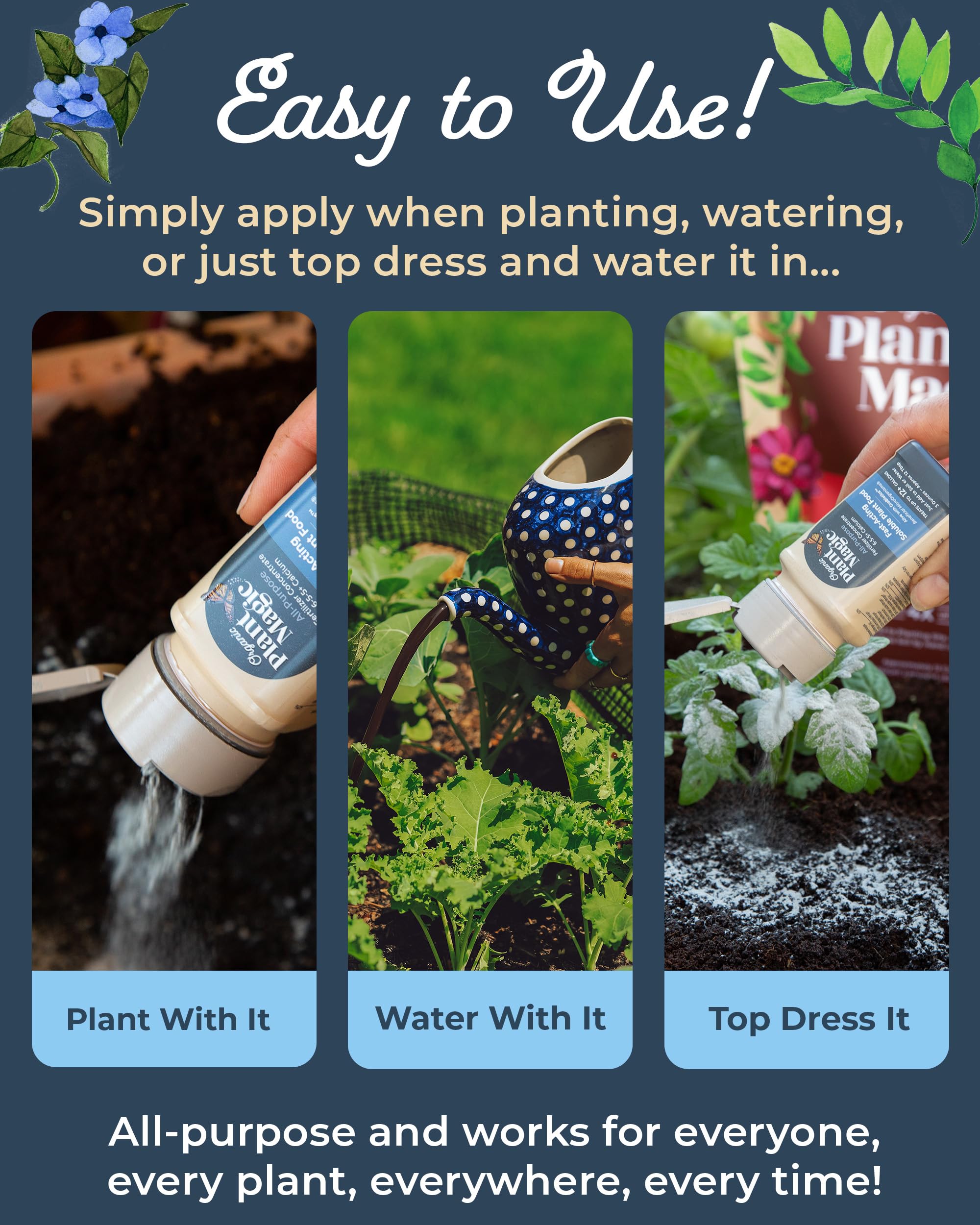 Organic Plant Magic mycorrhizae-enhanced-growth supports robust root development.