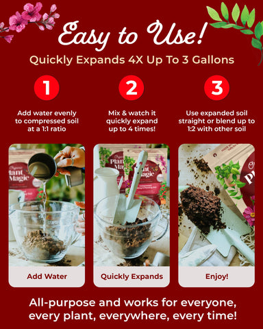 Organic Plant Magic nutrient rich ready soil delivers essential minerals for vigorous growth