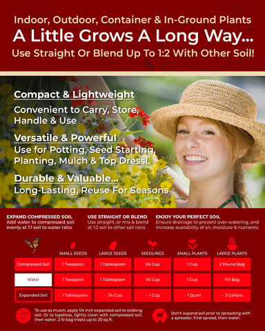 Organic Plant Magic ready-to-use mix suitable for pots, beds, and balconies.