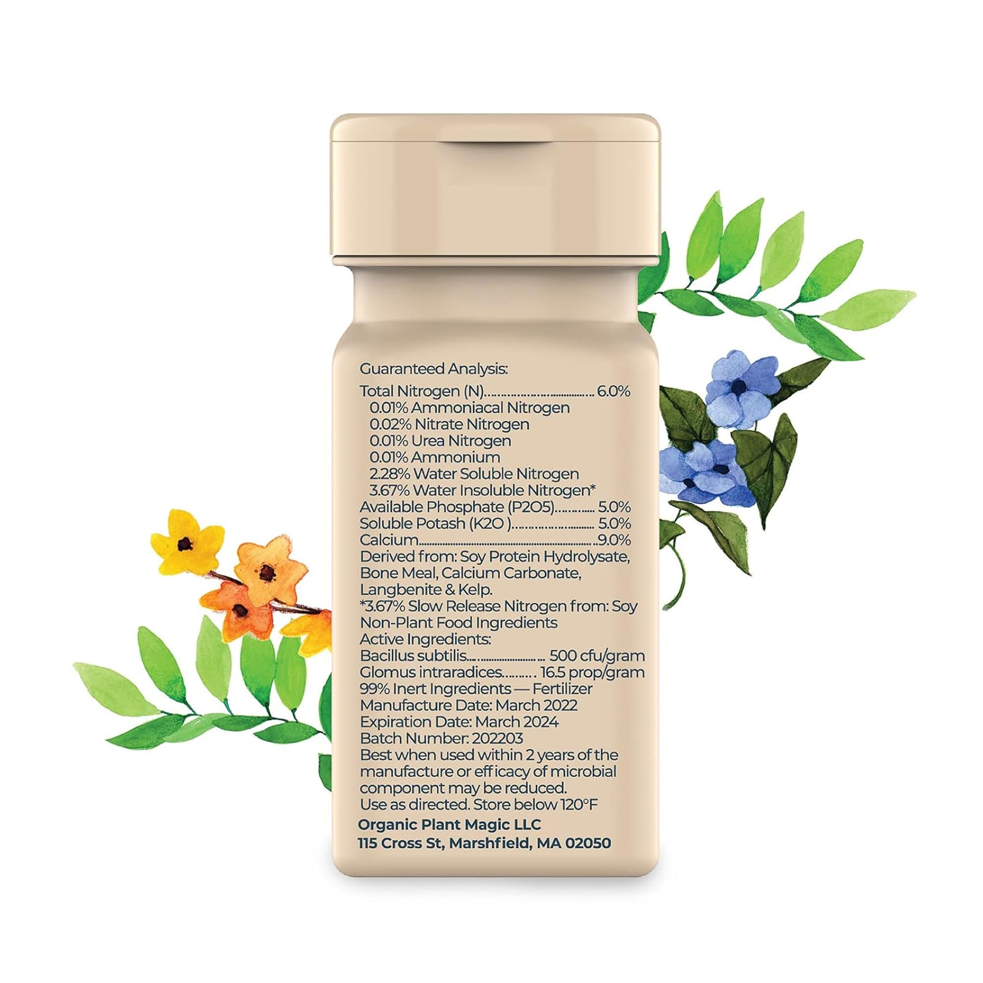 Organic Plant Magic sprinkle-on-soil demonstrates quick, convenient nourishment.