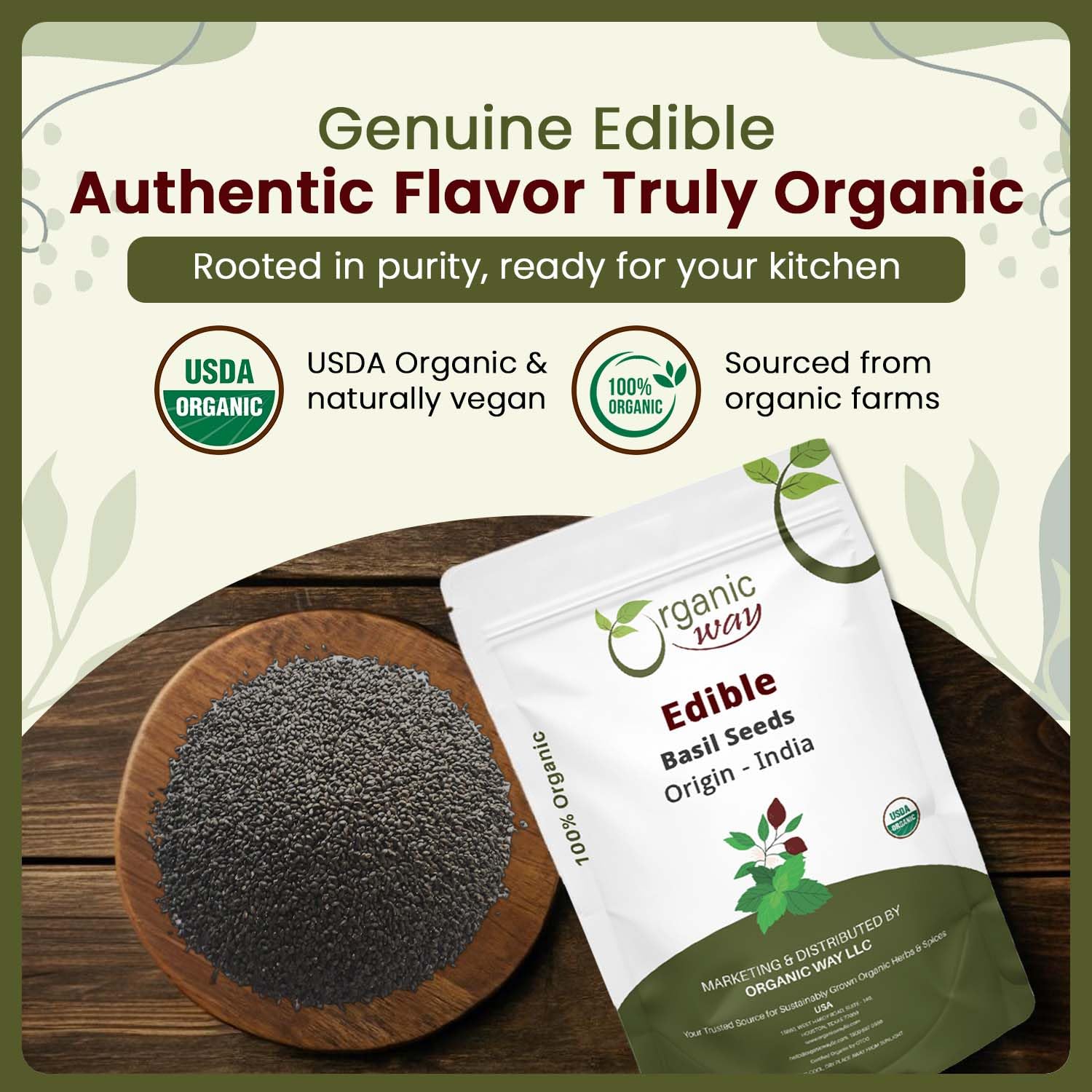 Organic Way sabja seeds paired with yogurt and puddings.