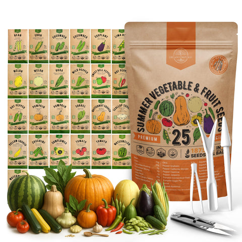 Organo Republic 25 seeds summer pack front view ready for home planting