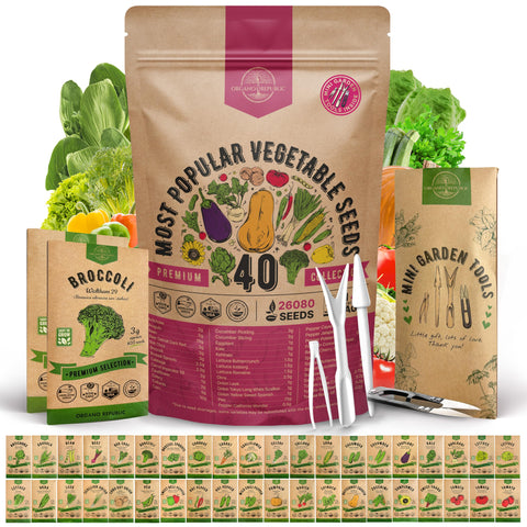 Organo Republic 40-seed variety pack for a diverse home garden and harvests