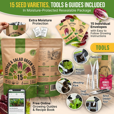 Organo Republic garden tool kit included for quick seeding and maintenance.