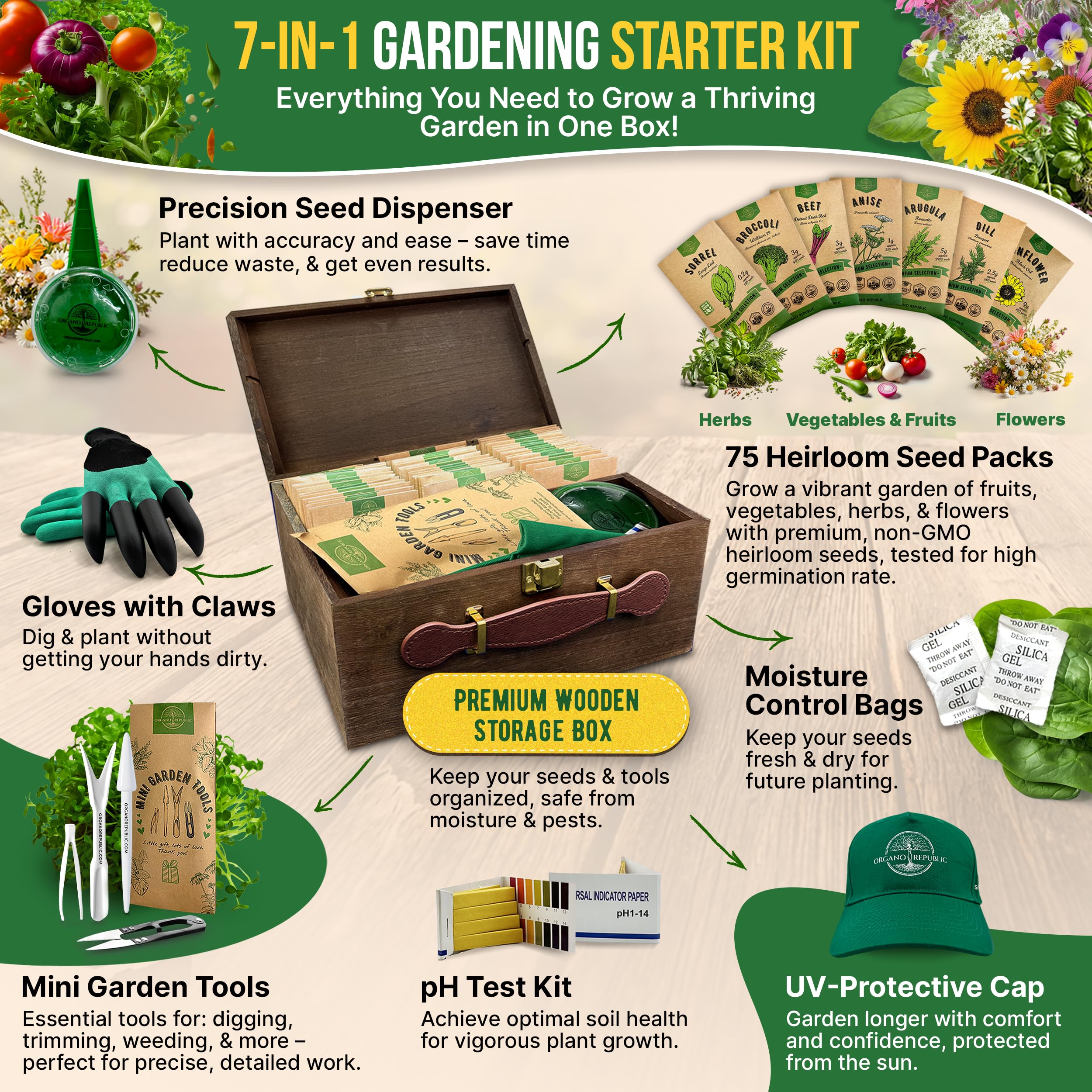 Organo Republic seeds with high germination rate for reliable sprouting