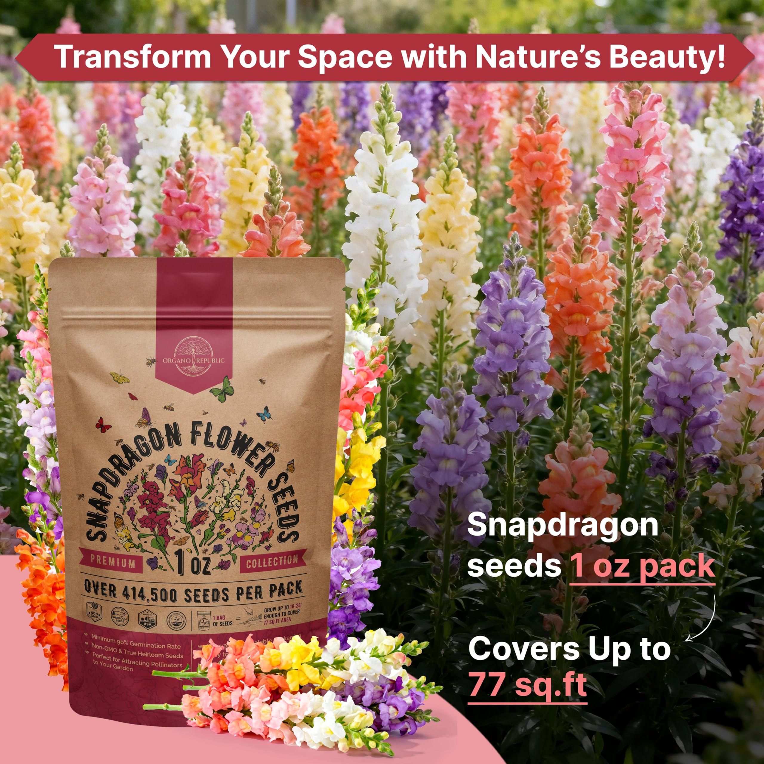 Organo Republic high germination rate seeds help your garden flourish.