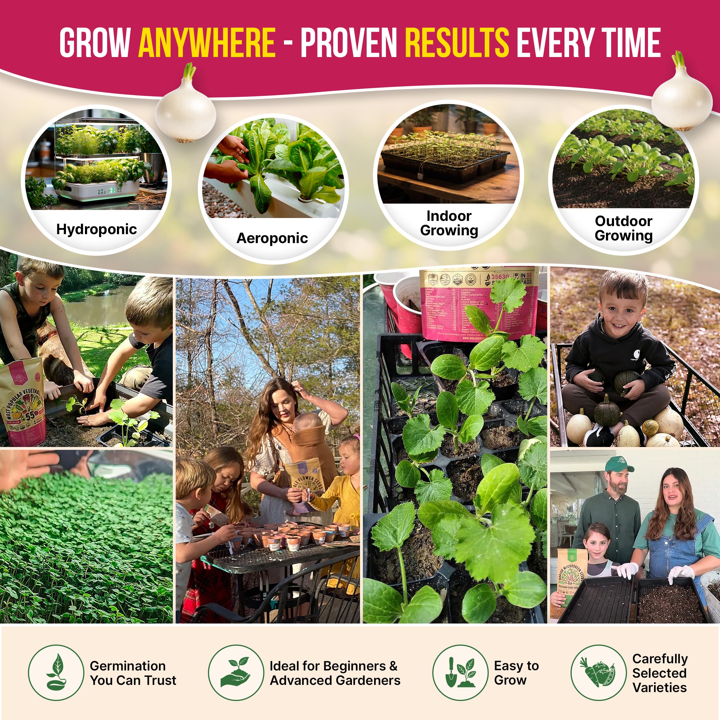 Organo Republic seeds suitable for indoor hydroponics and outdoor beds.