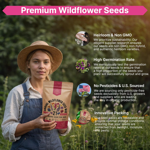 Organo Republic indoor-outdoor wildflower bed design for colorful borders.