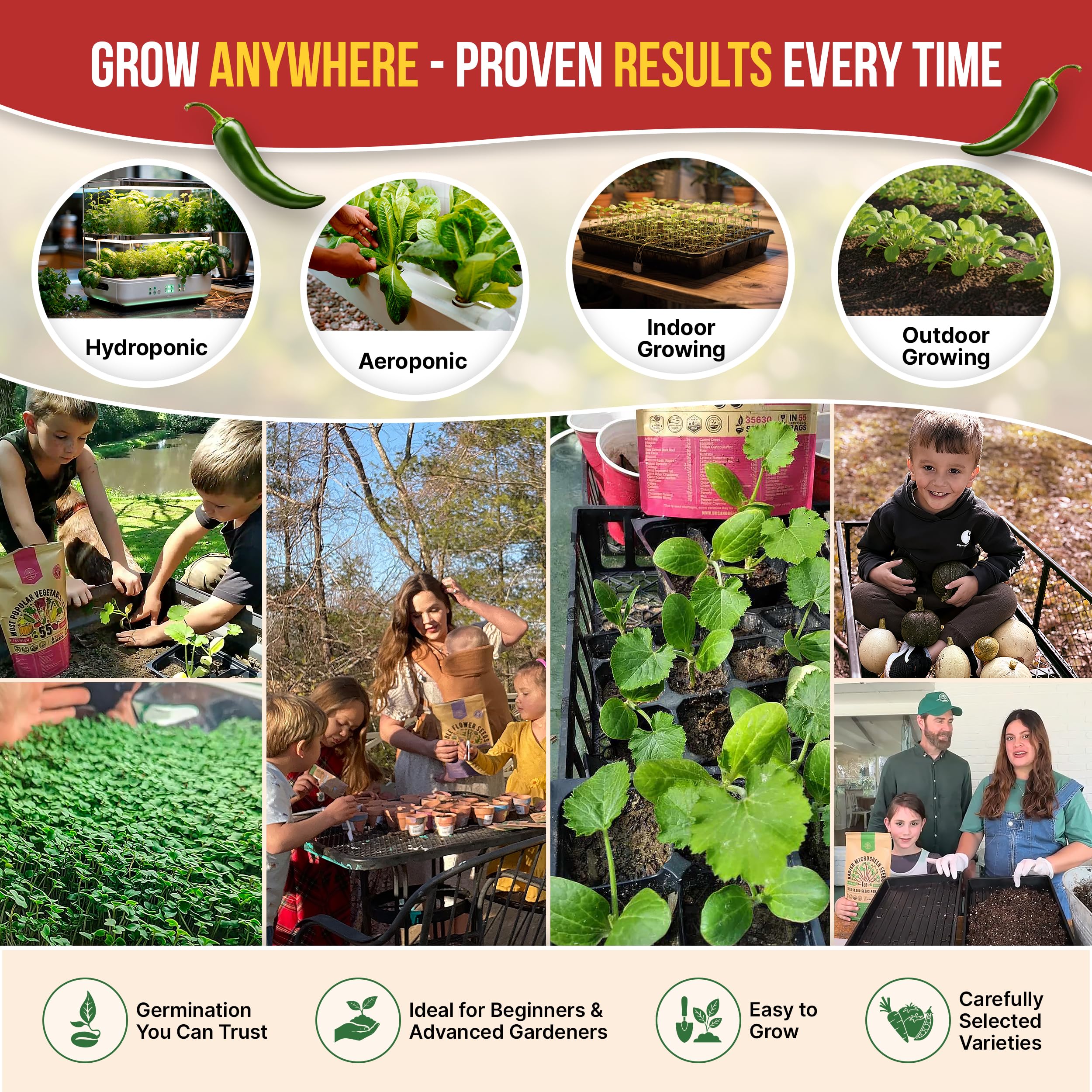 Organo Republic QR codes link to growing guides for better germination and care.