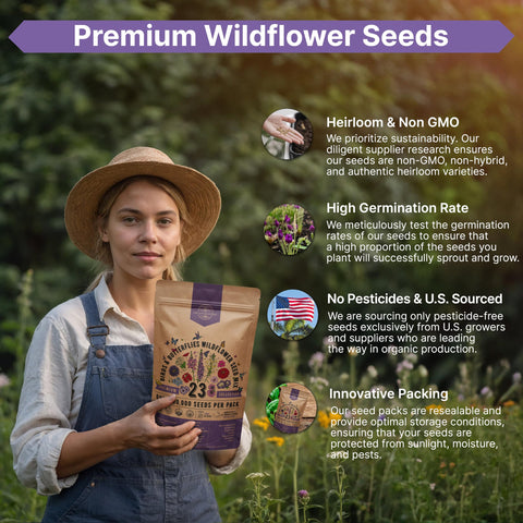 Organo Republic resealable seed packet with QR label, easy storage tips.