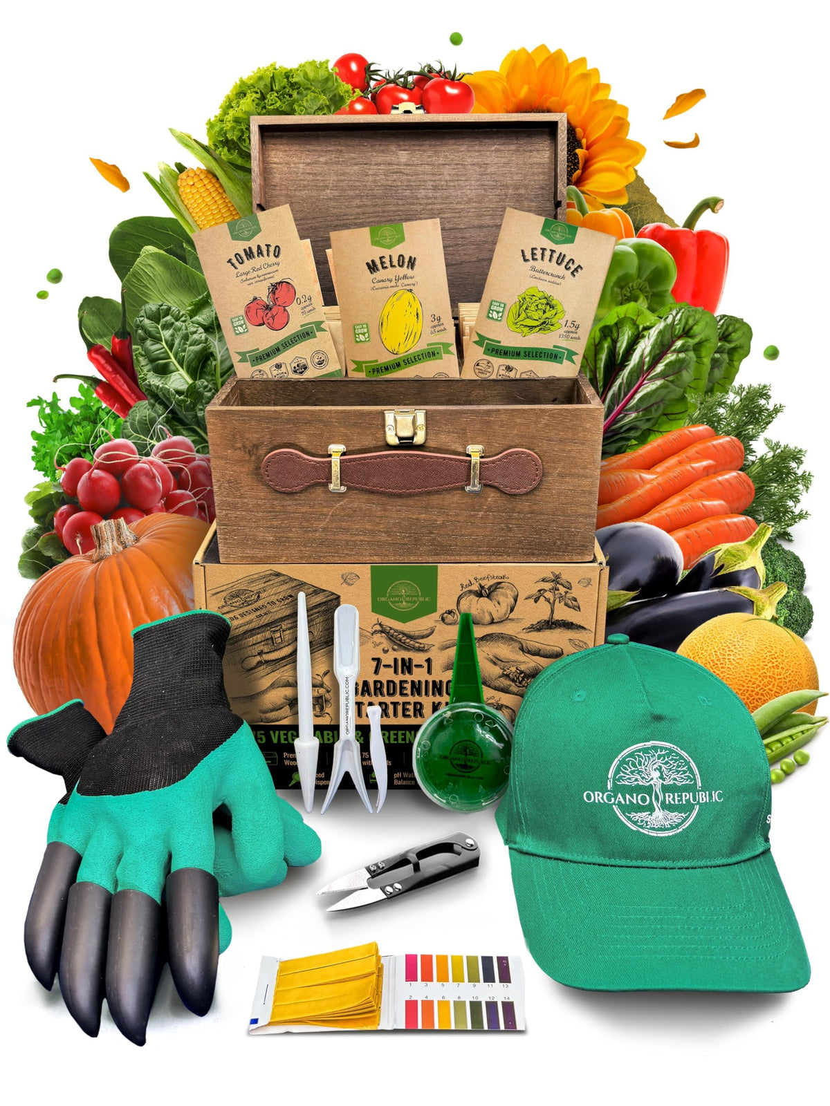 Organo Republic seed box front view for beginner-friendly gardening supplies