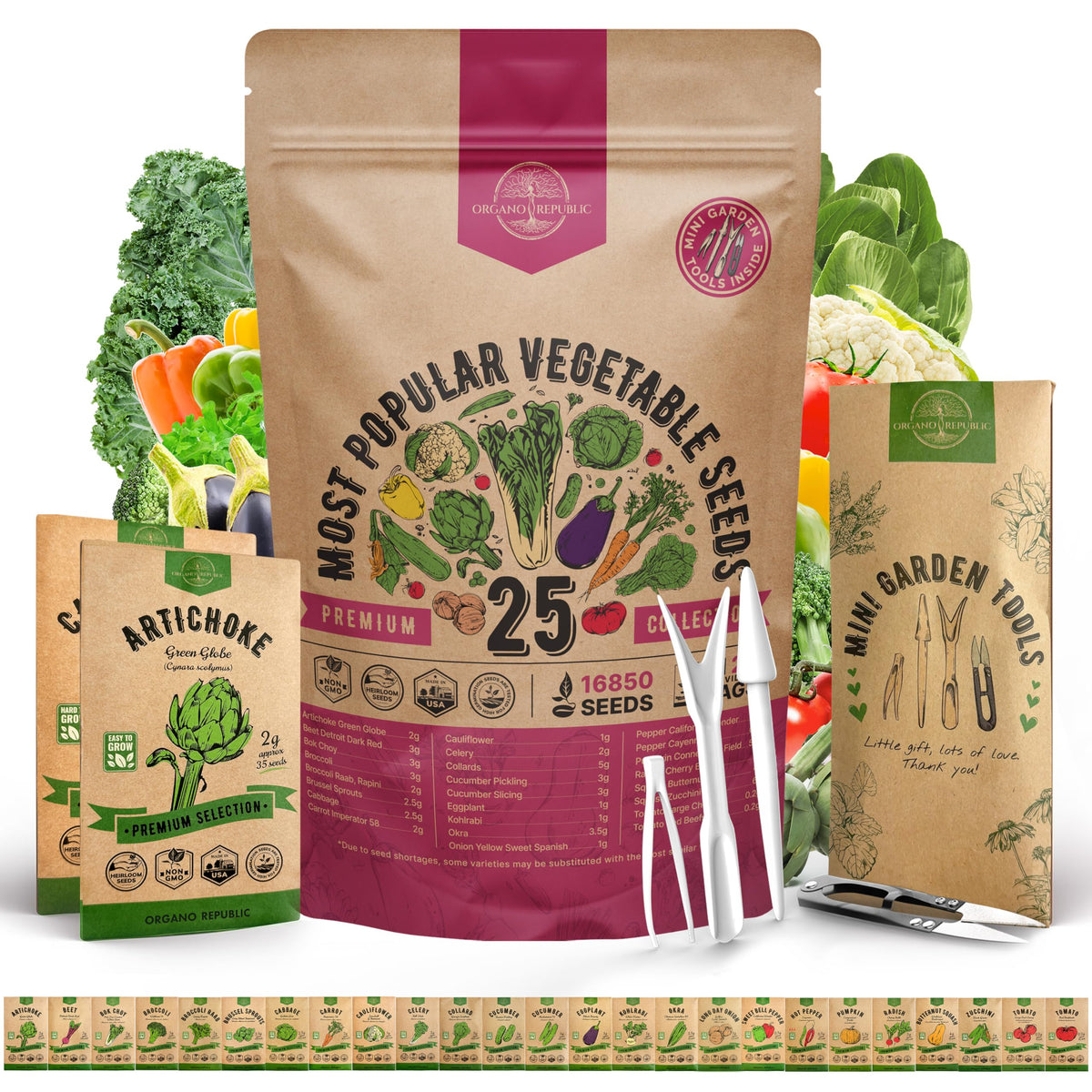 Organo Republic seed pack variety collection for home gardening.