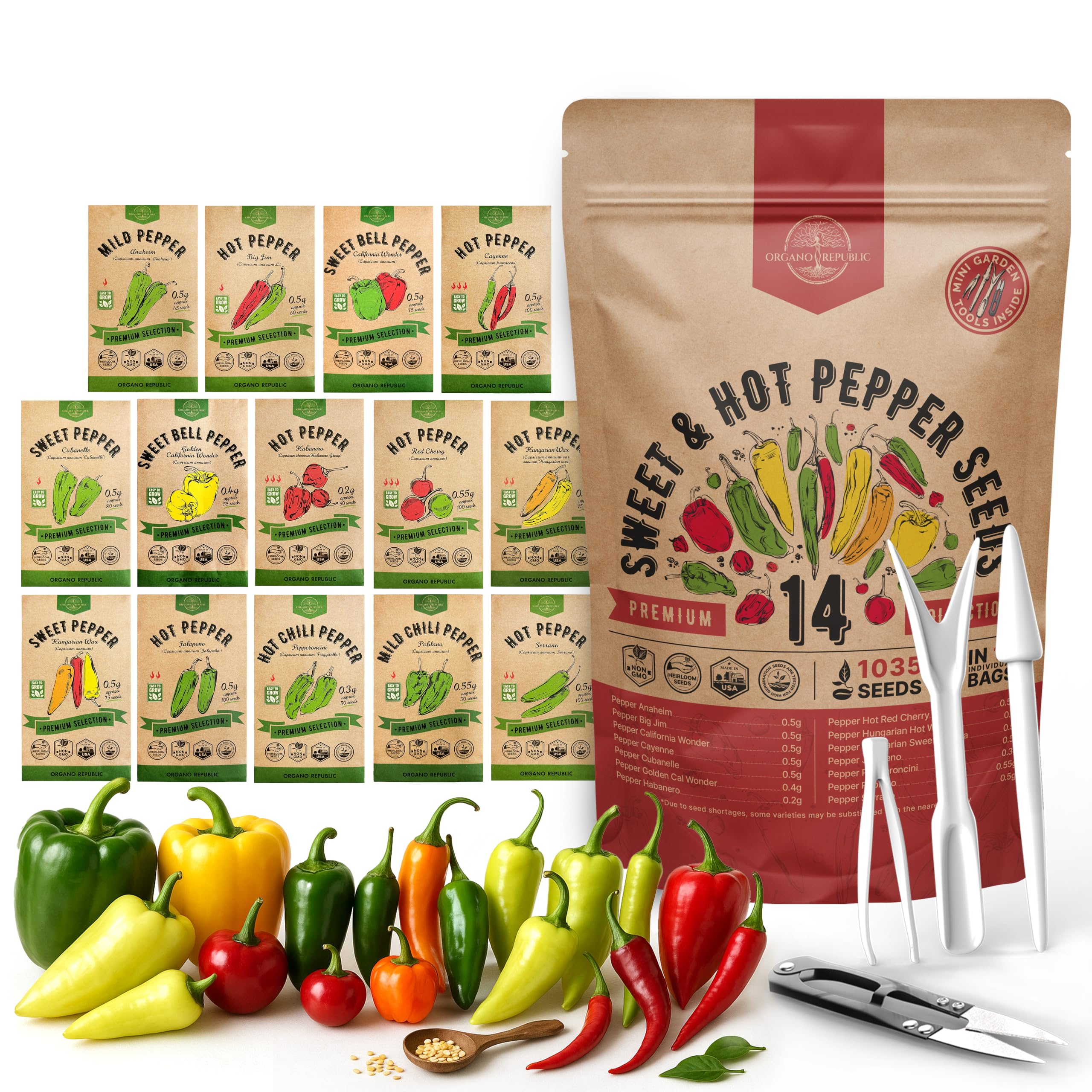 Organo Republic waterproof seed pack for long-term storage and moisture protection.