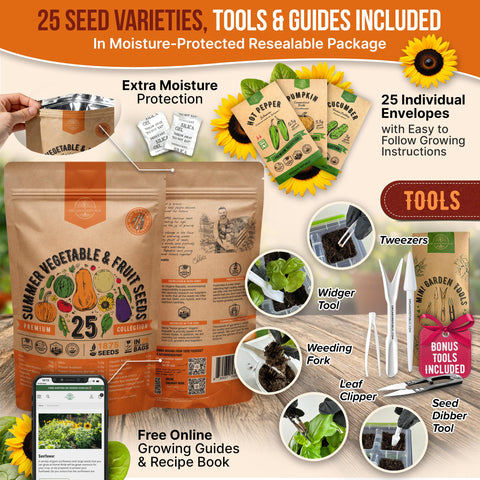 Organo Republic seed packets with QR guides for growing tips and recipes