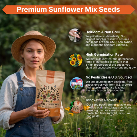 Organo Republic sunflower mix ready for indoor or outdoor planting