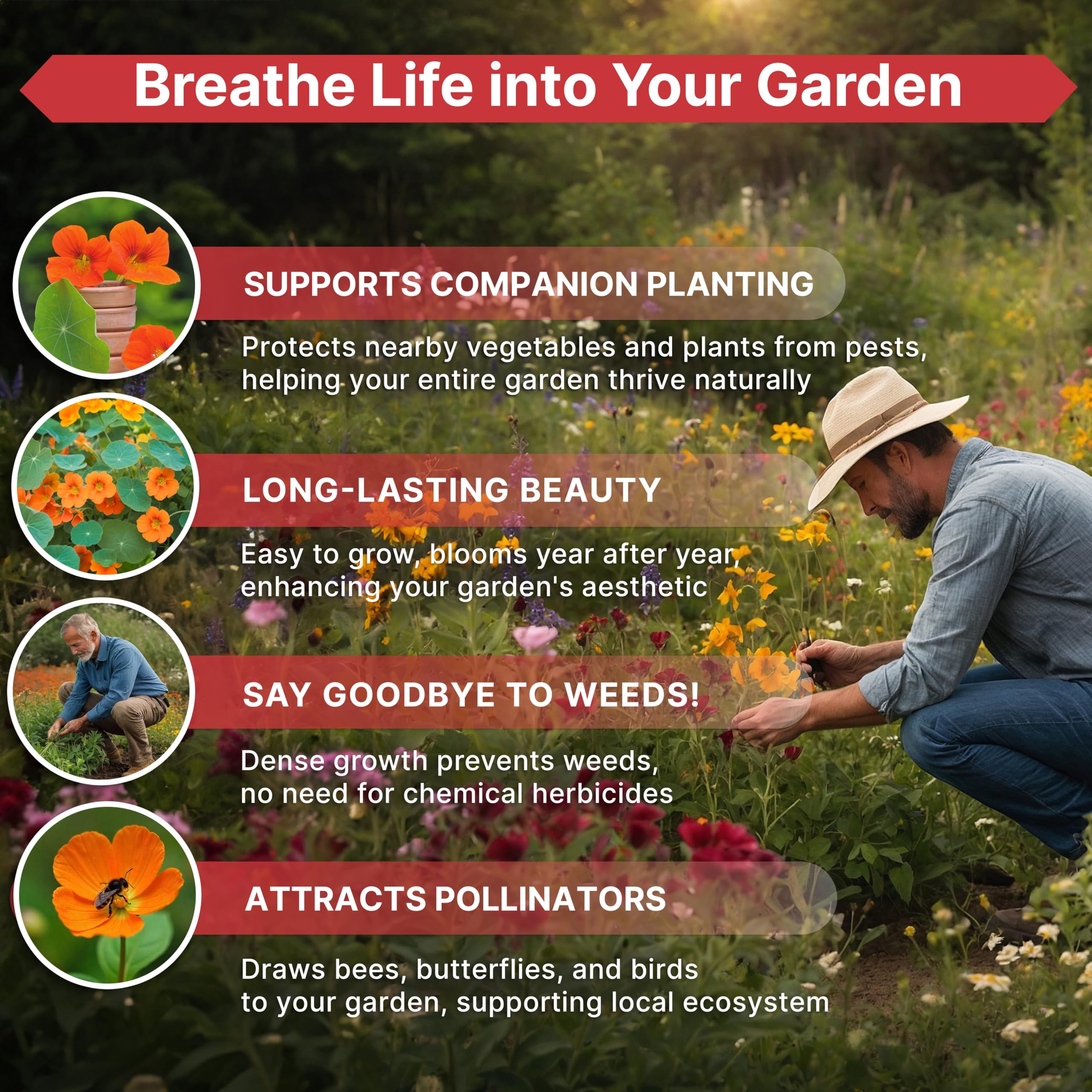 Organo Republic nasturtium seeds US sourced from domestic suppliers