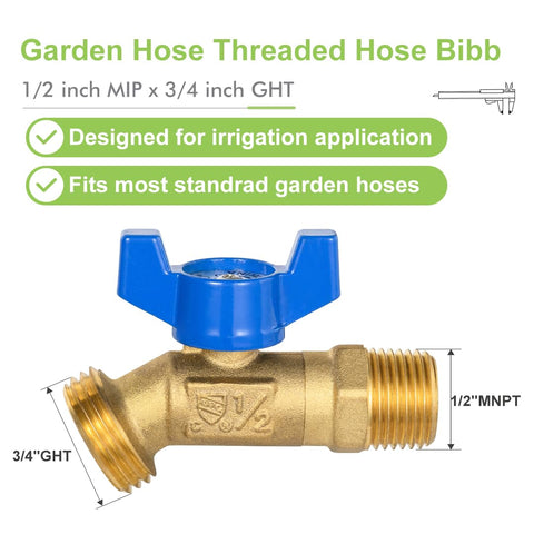 ORIANSE brass garden hose bibb handle closeup, 1/4-turn control.