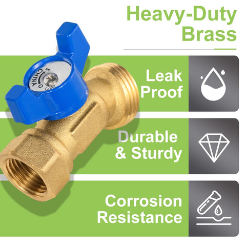 ORIANSE three-quarter GHT outlet on outdoor faucet fits standard hoses.