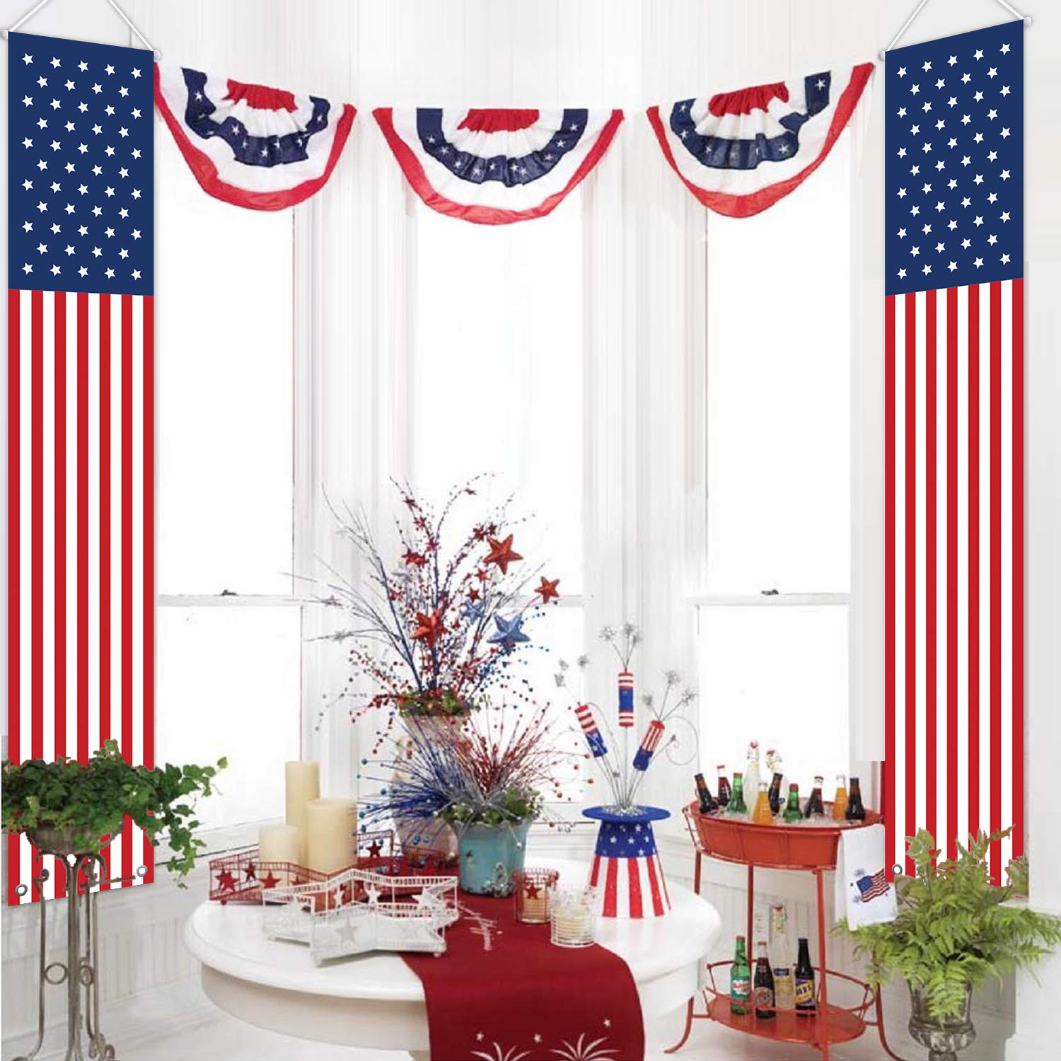 ORIENTAL CHERRY ready-to-hang banner with rod and string for easy setup.