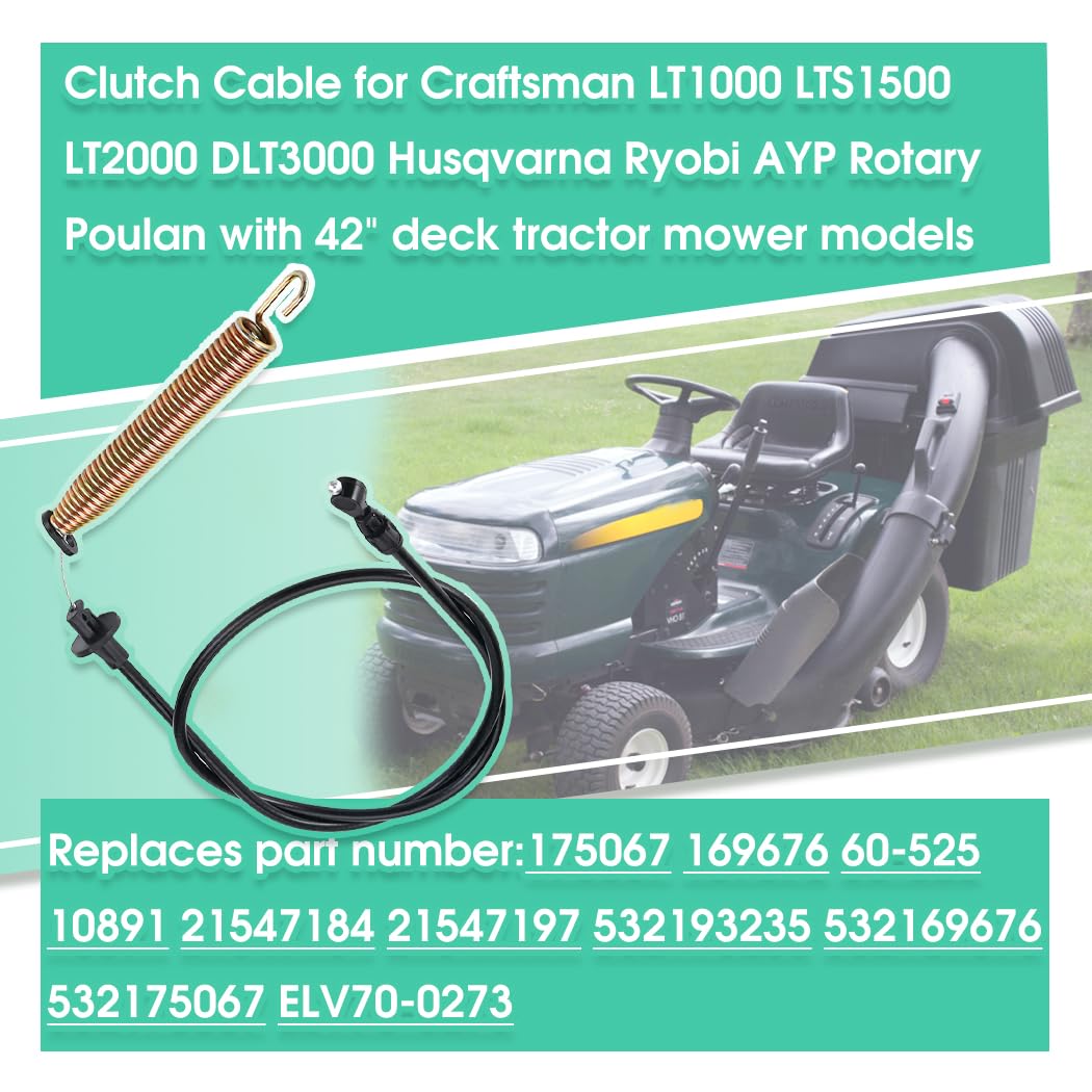 Oriental Power clutch cable suitable for Poulan and Husqvarna mowers, smooth operation.