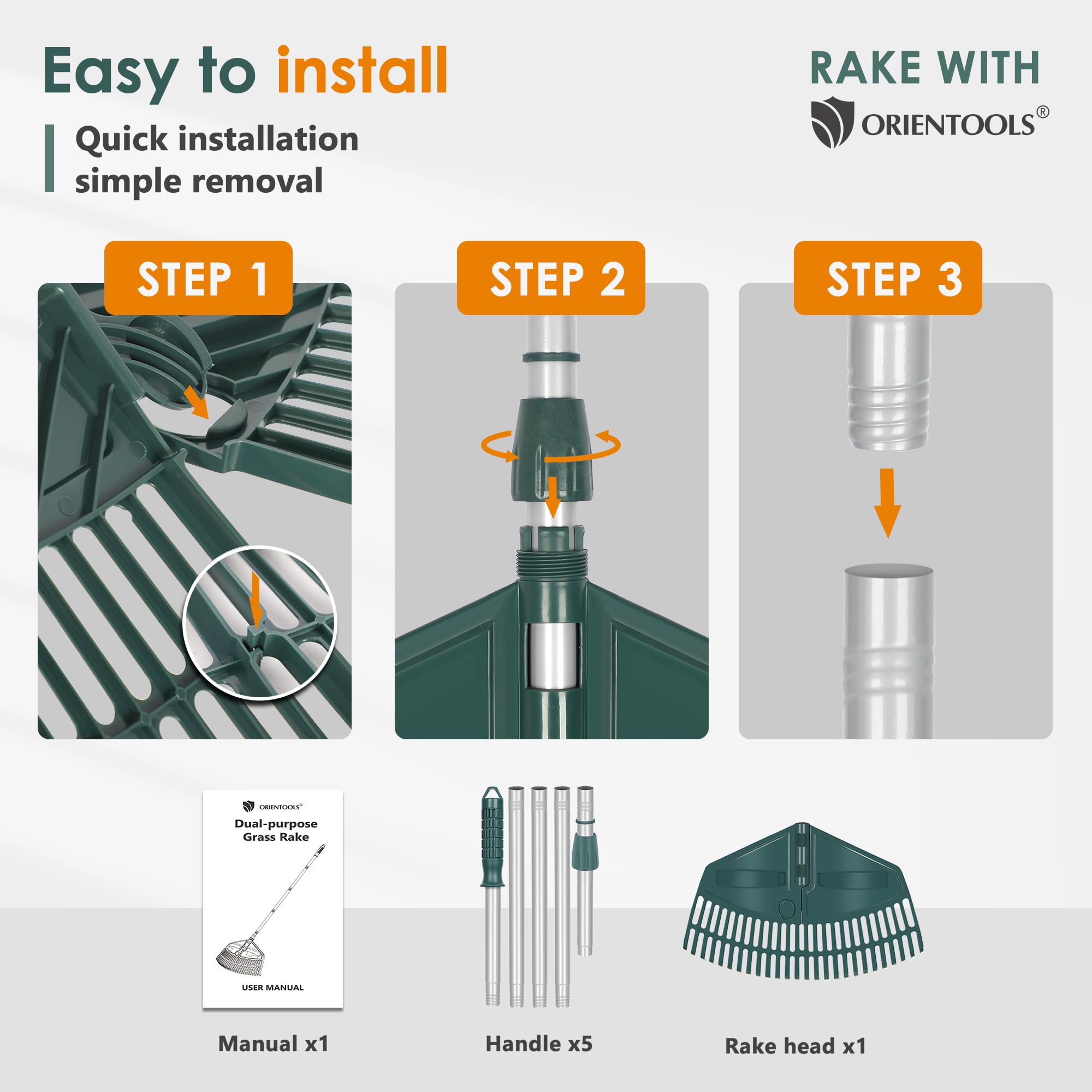 ORIENTOOLS reinforced joints and thick steel tube ensure stability during heavy use.