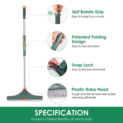 ORIENTOOLS rake with stainless steel handle for durable outdoor use.
